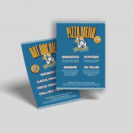 Barbaras Pizza A5 Menus